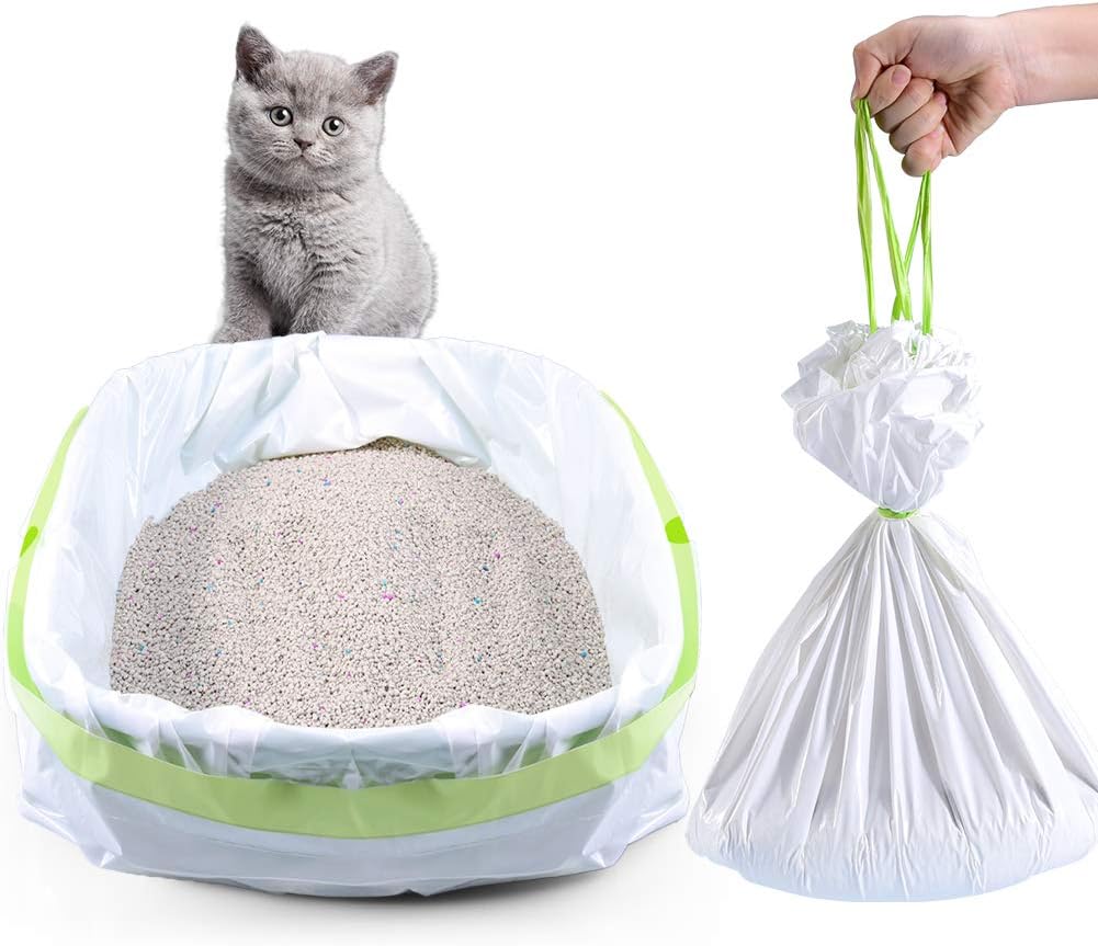 34ct Jumbo Drawstring Cat Litter Liners XL - Easy Clean Eco-Friendly - PETOCAT