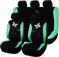 Flying Banner Butterfly Car Seat Covers Full Set - Fashion Mint Green