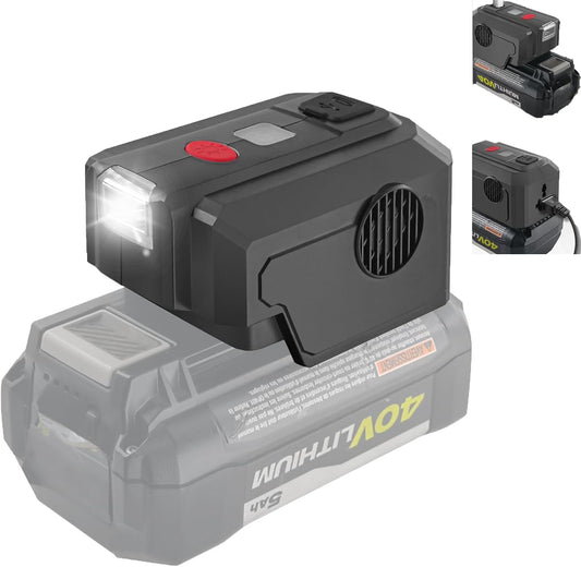 JJXNDO 40V Power Inverter: Portable Power Source with LED Light & USB Outlet