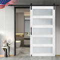 42 in x 84 in Glass Sliding Barn Door with 8FT Hardware Kit