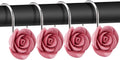 AGPTEK Rust-Proof Rose Hooks - 12PCS Pink Resin Shower Curtain Decor