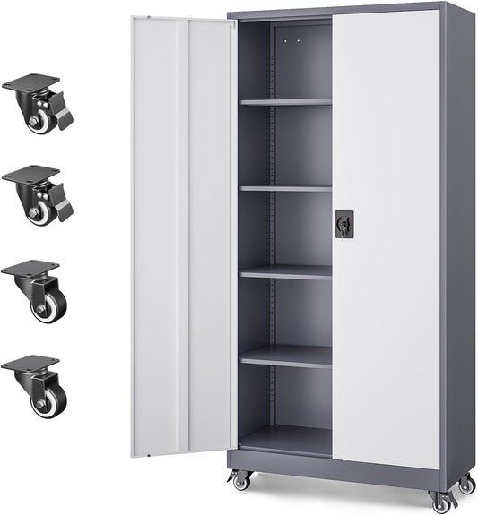 Letaya Metal Garage Storage Cabinets with Lock and Adjustable Shelves