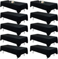 Black Table Cloths for 8 ft Rectangle Tables 60 x 126 in - 10 Pack