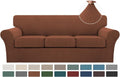 Turquoize 4 Piece Sofa Covers for 3 Cushion Couch - Caramel