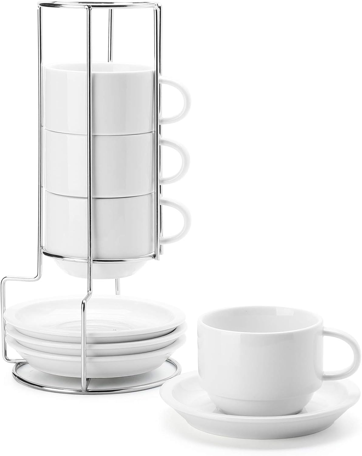 Sweese 8oz Porcelain Cappuccino Cups Set - Specialty Drink Bliss