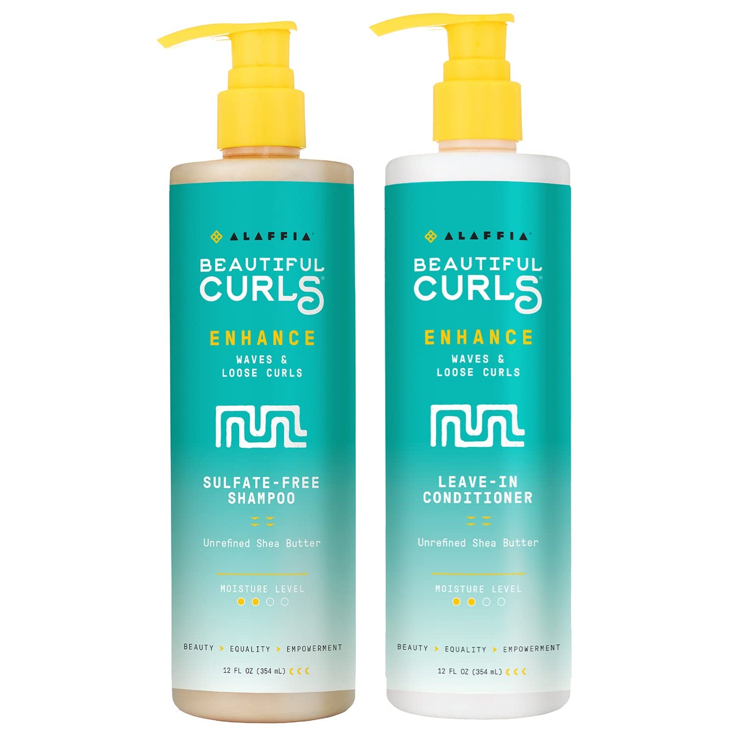 Alaffia Beautiful Curls Shampoo & Conditioner Set - Hydrates, Softens Hair