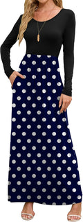 DEARCASE Women's Maxi Dress Long Sleeve Crewneck - Comfortable 16-18)