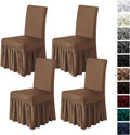 Molasofa Stretch Chair Covers for Dining Room Set of 4 Brown