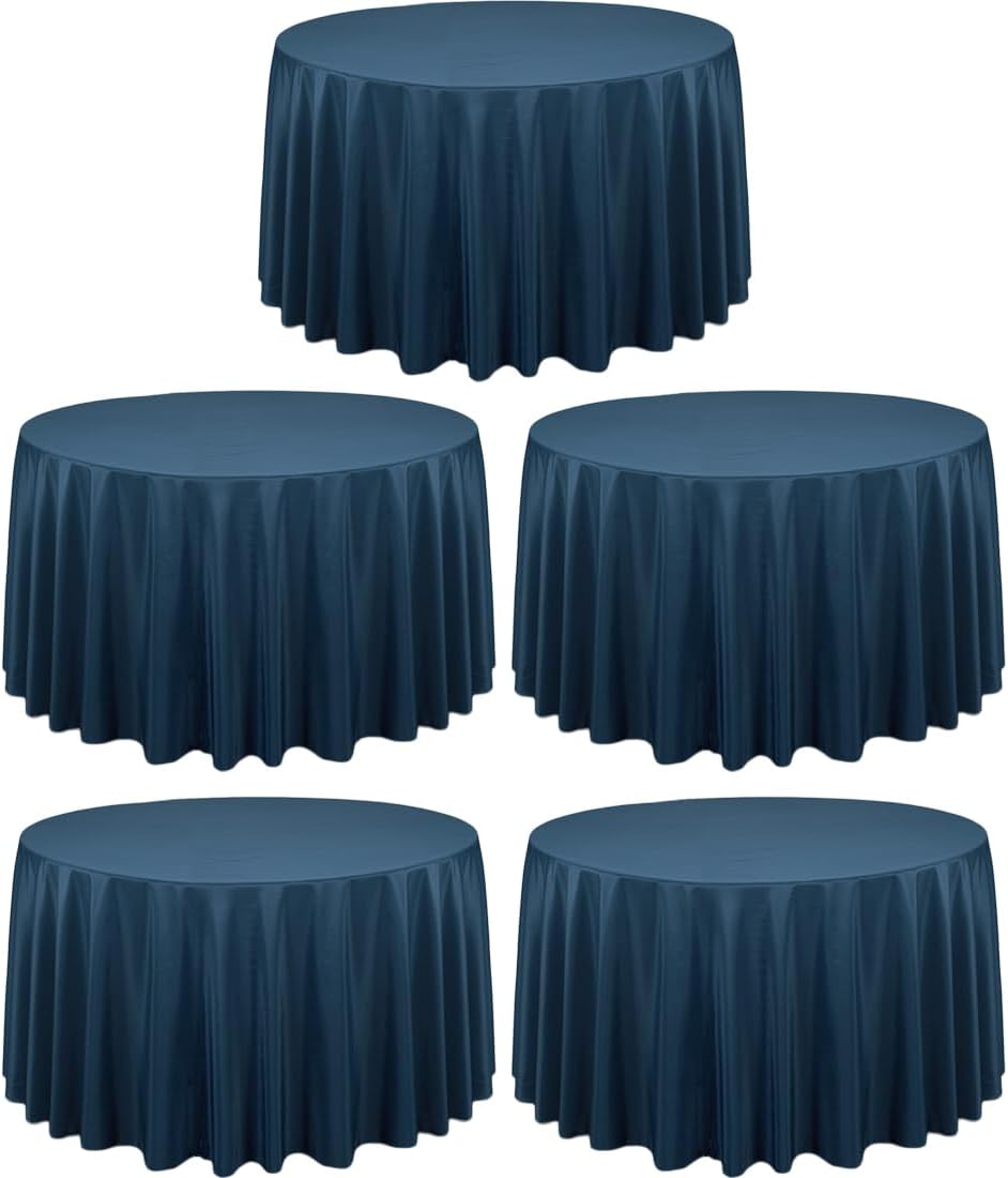 108 Inch Round Tablecloths for Weddings and Events - Navy Blue