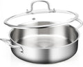 Saute Pan with Lids - 12 inch 7QT Induction Skillet for All Cooktops