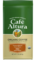 Cafe Altura Whole Bean Organic Coffee, Peruvian 2 lb Bag - Smooth Dark