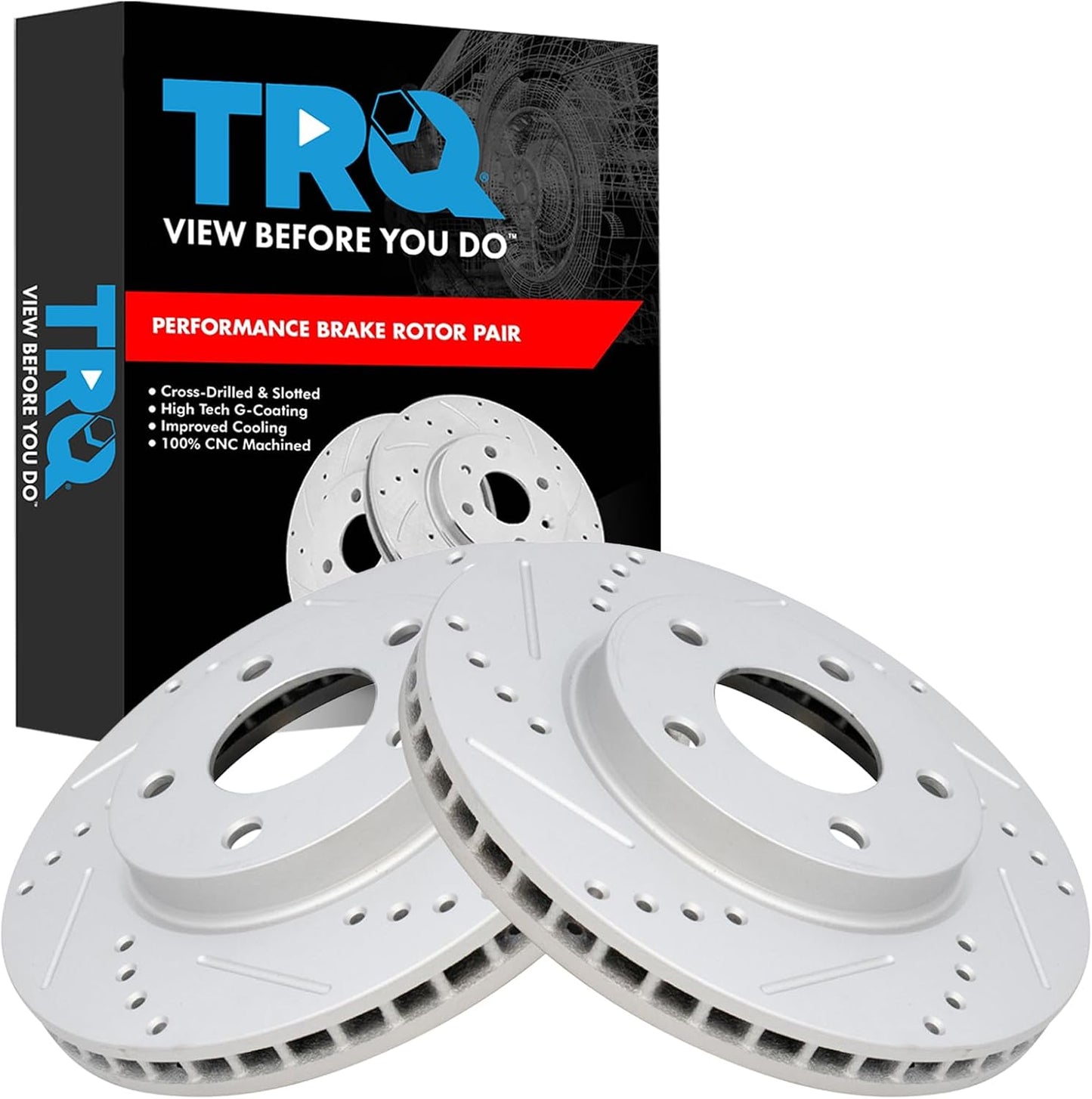 TRQ Front Performance Brake Rotors Set for Dodge Caliber & Lancer