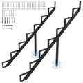 Steel Stair Step Riser 7-Step Metal Stringer - Heavy Duty Outdoor