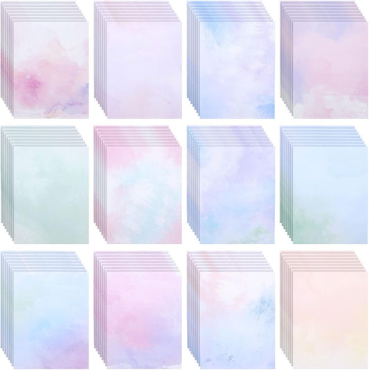 Decorative Watercolored Stationery - 96 Sheets - Scrapbook Bliss