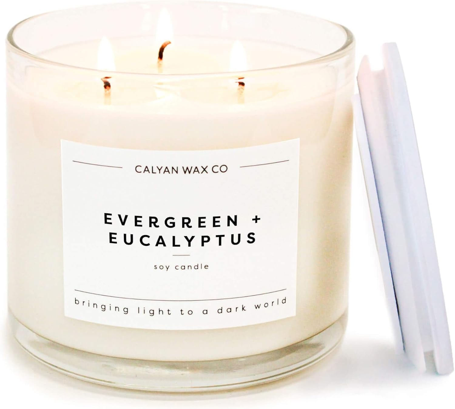 Evergreen + Eucalyptus Scented Candle with 3 Wicks for Home