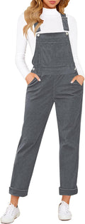 Corduroy Overalls for Women High Waisted Ankle-Length Jumpsuit