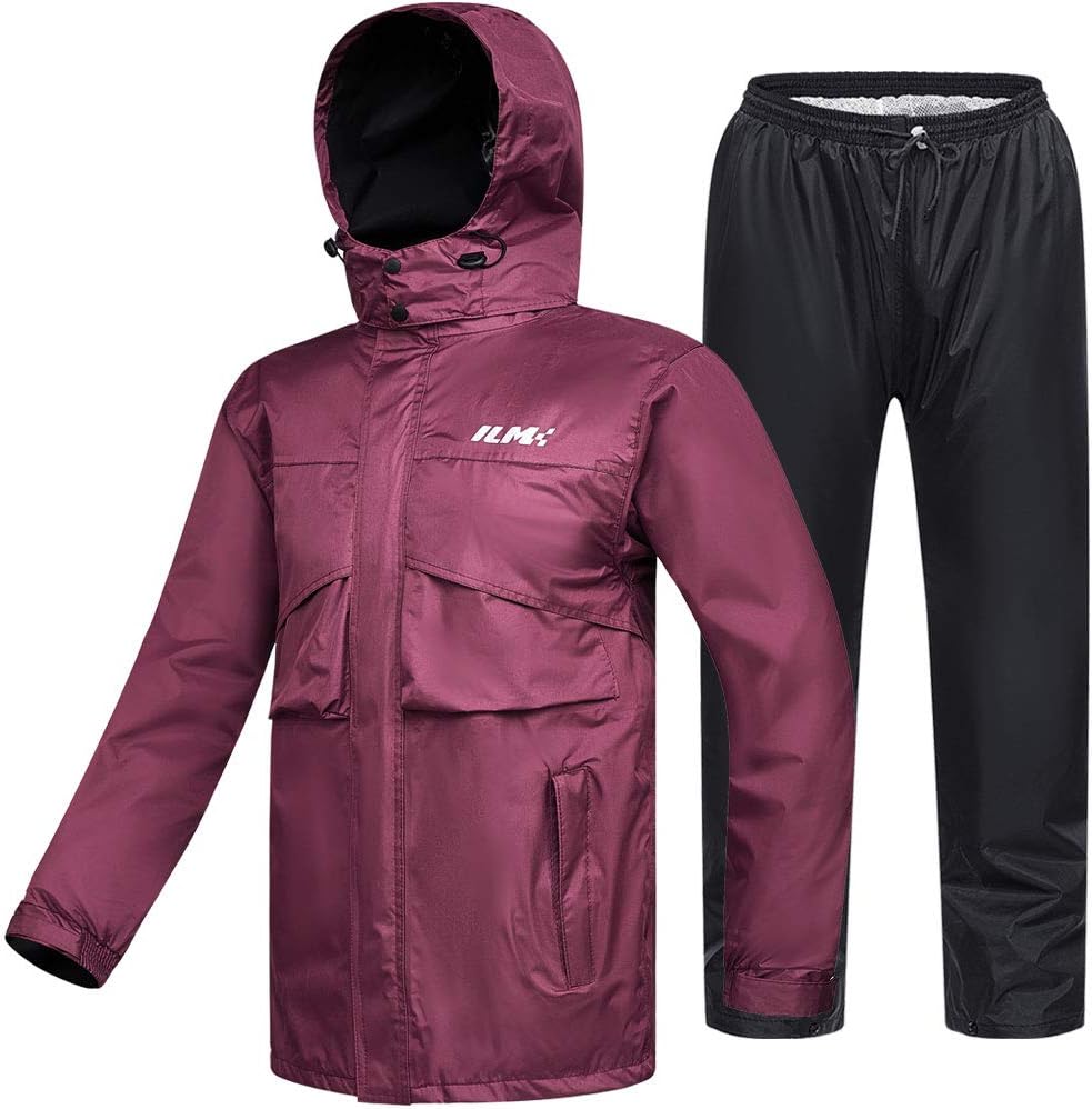 ILM Motorcycle Rain Suit for Women - Waterproof Raincoat Set