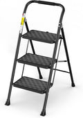 HBTower 3 Step Ladder Folding Step Stool - Stable, Portable Step Stool