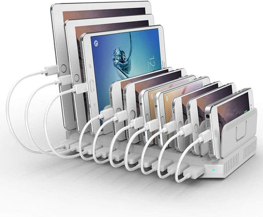 Alxum iPad Charging Station: 10 Port USB Multi Device Organizer