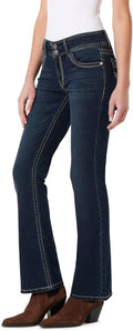WallFlower Luscious Curvy Bootcut Jeans for Women - Mid-Rise Fit hips