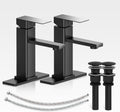 Modern Black Bathroom Faucet Set with Pop Up Drain for Sinks