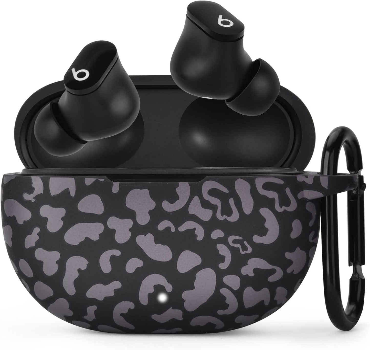 Protective Silicone Case for Beats Studio Buds - Black Leopard