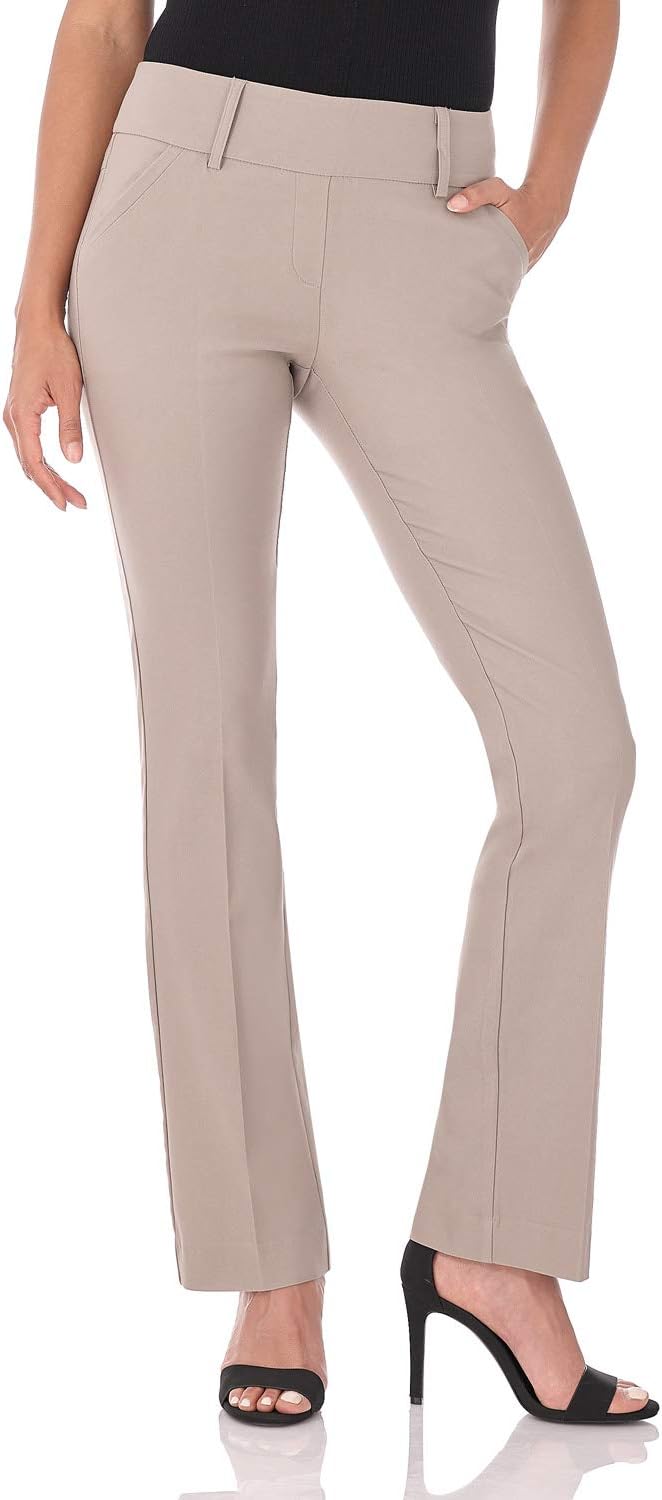 Rekucci Women's Bootcut Pant with Tummy Control for Comfort