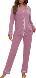 HNG Women Pajama Set Long Sleeve Sleepwear - Soft Viscose Comfort Sets