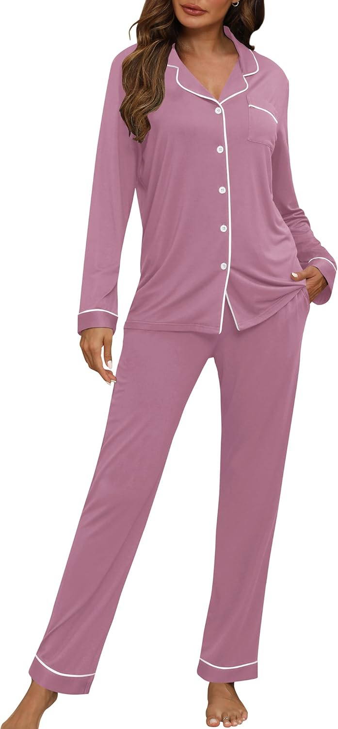 HNG Women Pajama Set Long Sleeve Sleepwear for Ultimate Comfort