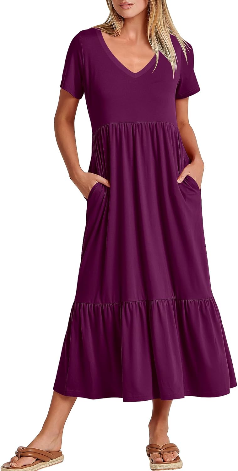 ANRABESS Women's Summer Casual Short Sleeve Maxi Dress Review
