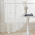 VISIONTEX White Voile Curtains Decorative Embossed Butterflies - Sheer