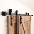 ZEKOO 12FT Single Track Bypass Sliding Barn Door Hardware Kit - Space