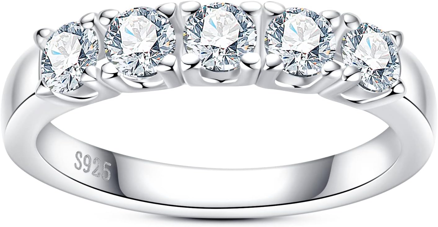Moissanite Eternity Rings for Women - D Color VVS1 Clarity