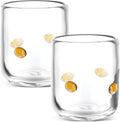 2 PCS Football Icon Juice Glasses 14oz Stemless Cups - Game Day Ready