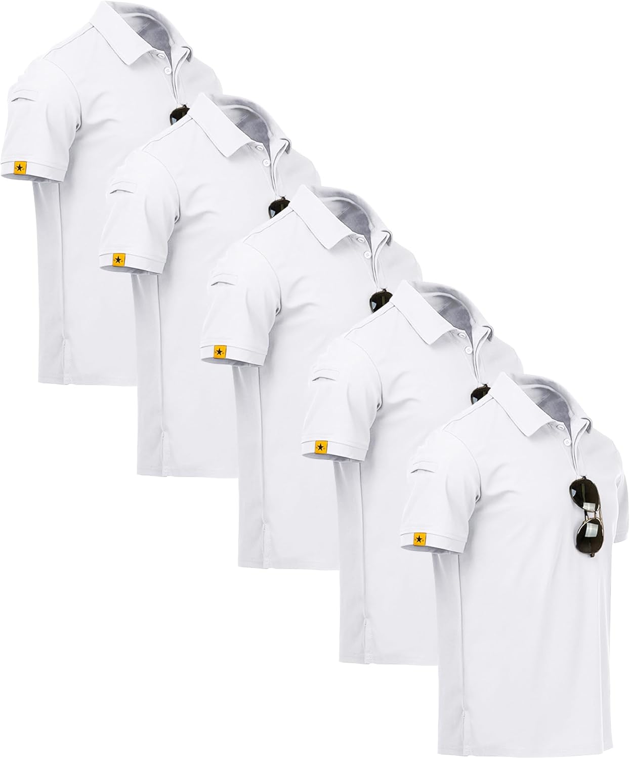 ZITY 5 Pack Mens Polo Shirt Short Sleeve Sports Golf T-Shirts
