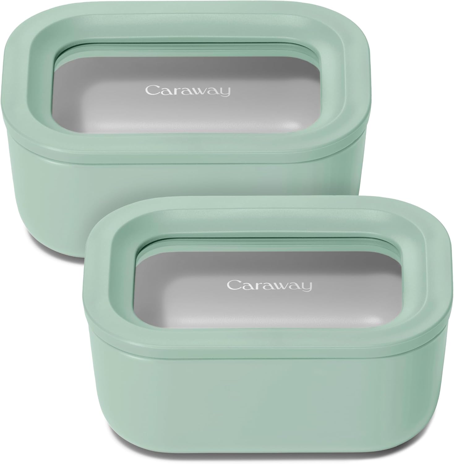 Caraway 2pc Glass Food Storage Set - Compact & Non-Toxic Design
