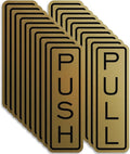 Classic Vertical Push Pull Door Signs - Brushed Gold Small (10 Pack)