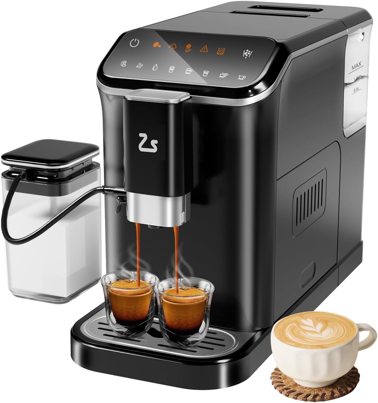 Zstar Auto Espresso Maker: One-Touch Latte & Cappuccino