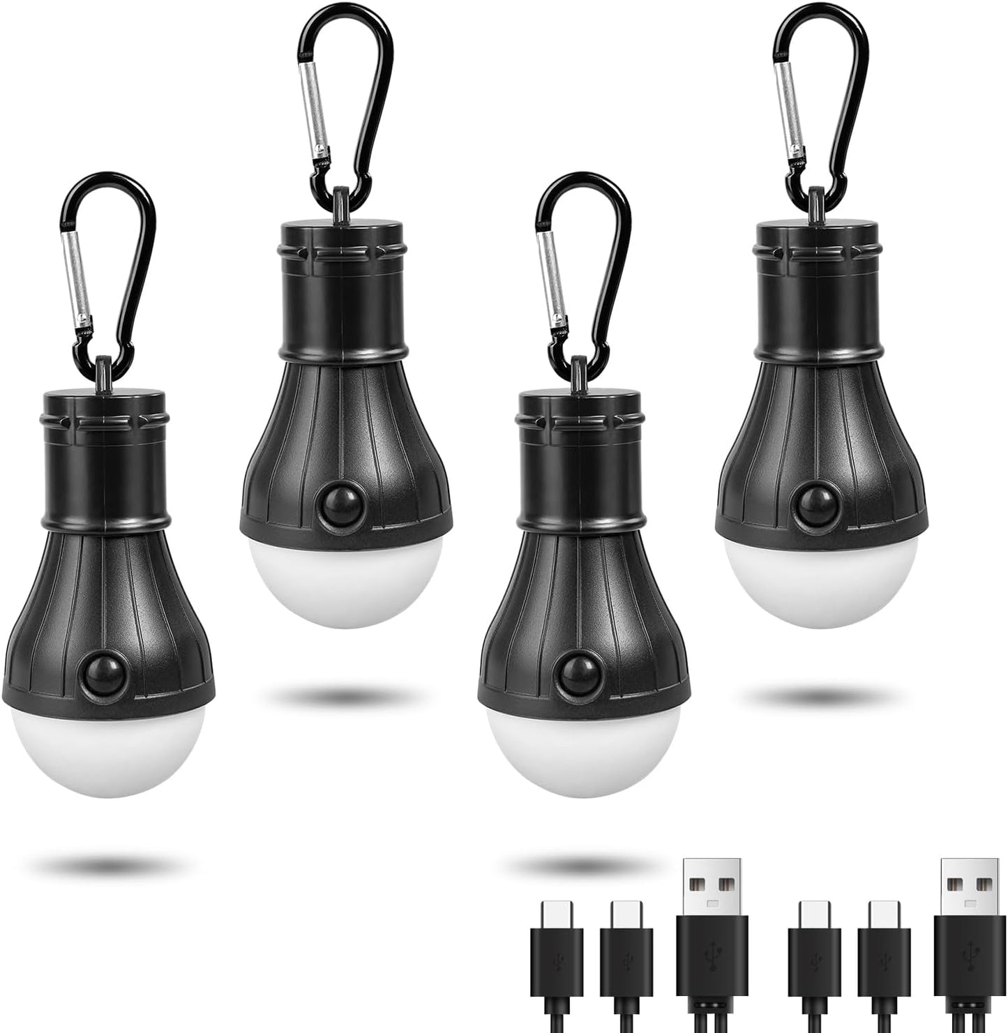 USB Rechargeable Camping Lanterns - Set of 4
