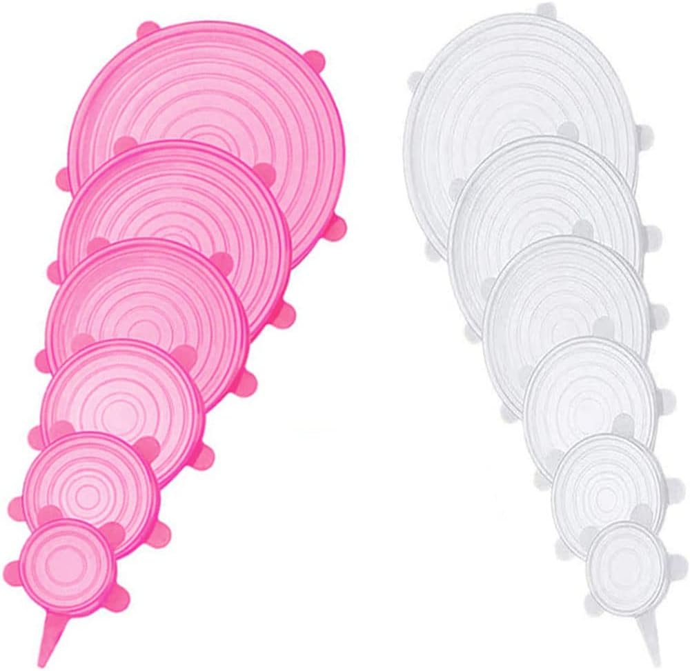 12-Piece Reusable Silicone Lids Set - Keep Food Fresh Easily!