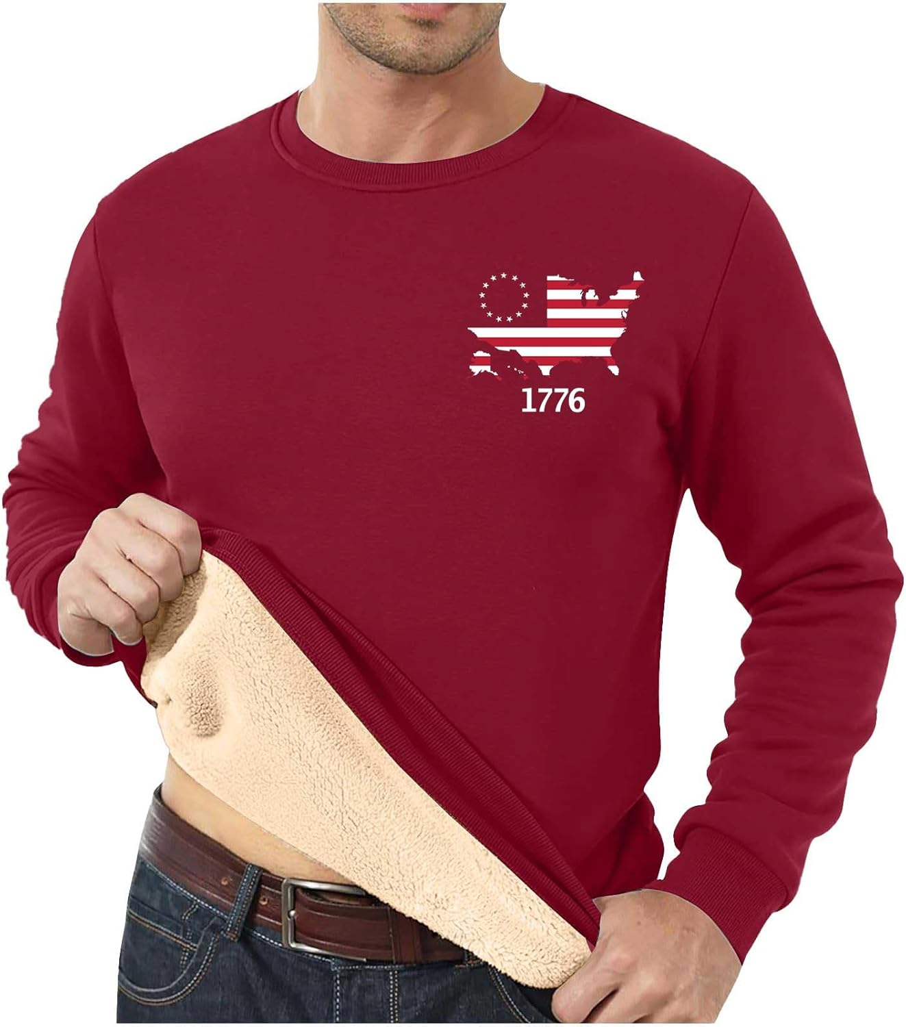 Warm Wool American Flag Men's Sweatshirt