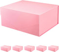 PACKHOME 6 Gift Boxes 9x6.5x3.8 in Matte Pink - Sturdy Magnetic Gift