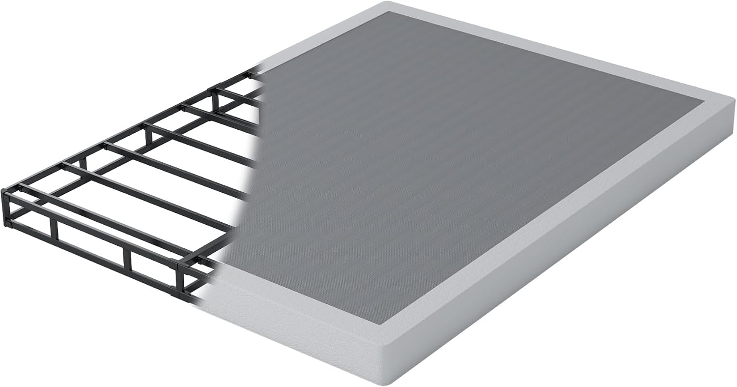 5 Inch Queen Size Box Spring Metal Frame Foundation for Comfort