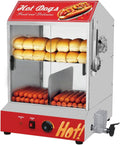 Hot Dog Steamer Machine 31.7QT 2-Tier with Bun Warmer - High Capacity
