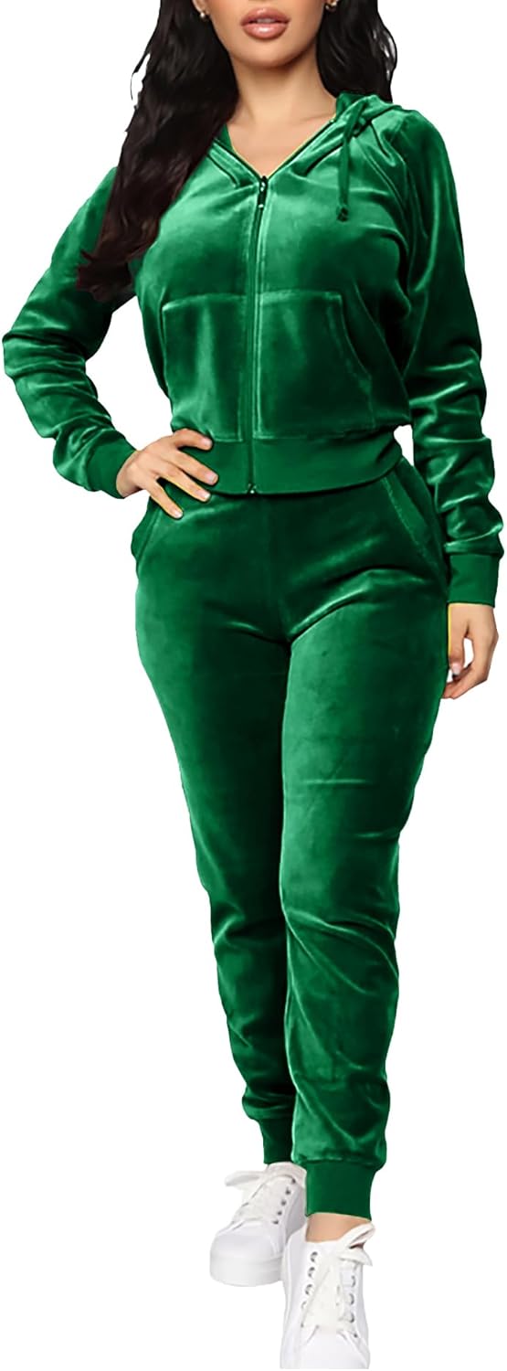 BOGURST Velour Tracksuit Set for Women - Stylish Comfort Wear
