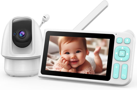 2000ft Long Range Video Baby Monitor - No WiFi - Clear HD Screen - AI Cry Alarm - Cyanpink