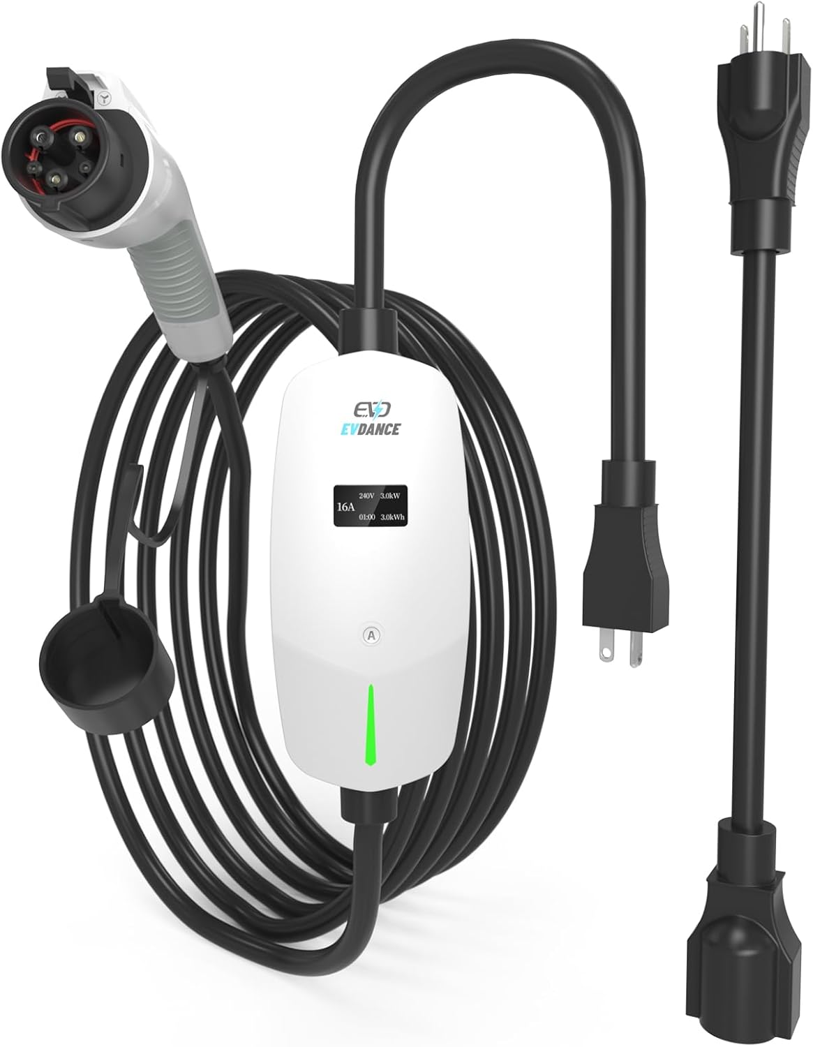 EV Charger Level 1/2 Adjustable 6-16A with 25 FT Cable