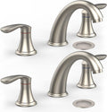 Bathroom Sink Faucet Widespread Brushed Nickel - Durable, Lead-Free