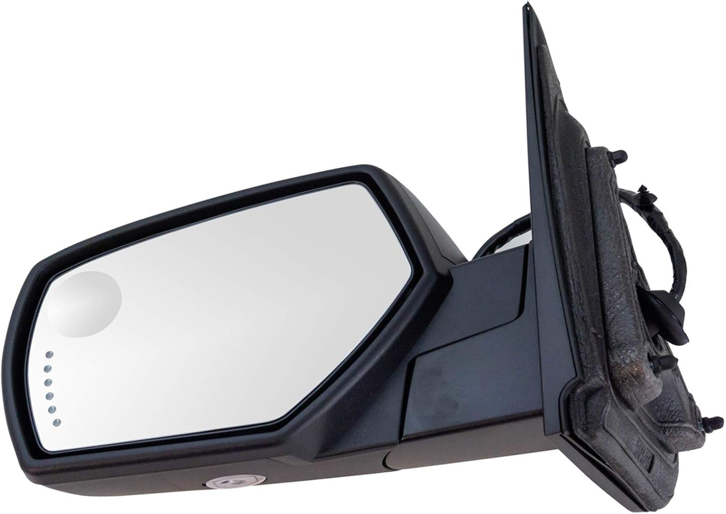 TRQ Mirror Power Fold Heat Memory Signal Puddle Textured Black LH