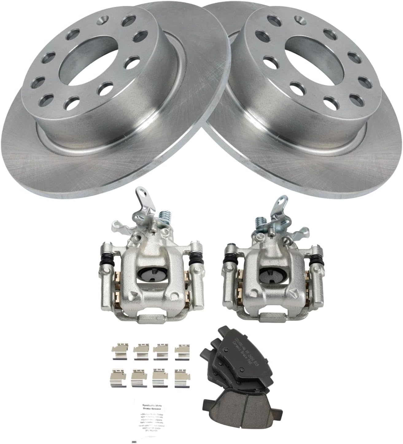 TRQ Rear Brake Pad & Rotor Kit for Audi A3 & VW Beetle GTI